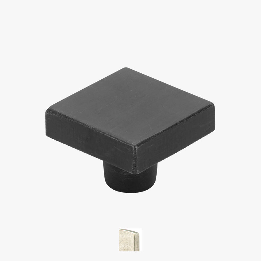 Sandcast Bronze 1-1/4in Rustic Modern Square Knob