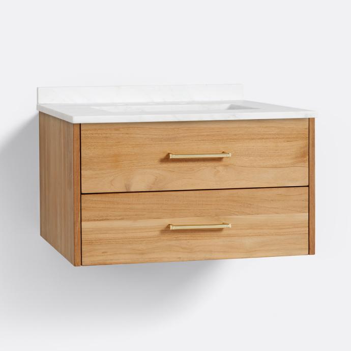 Oat Slab Floating Vanity